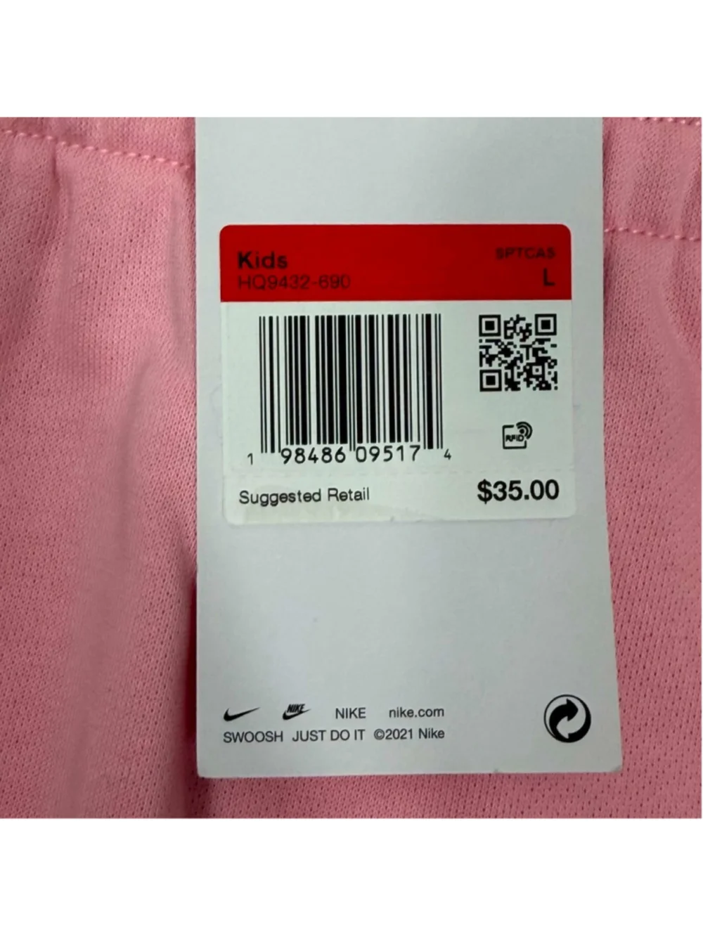 Nike Sportswear Skirt Pink Terry Athletic Tennis Activewear Kids Size Large
